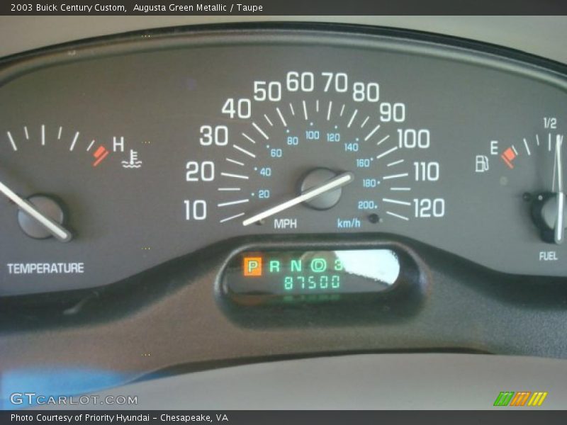 Augusta Green Metallic / Taupe 2003 Buick Century Custom