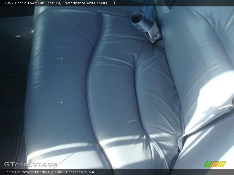 Performance White / Slate Blue 1997 Lincoln Town Car Signature