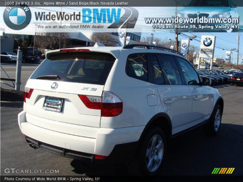 Alpine White / Sand Beige/Black Nevada Leather 2008 BMW X3 3.0si