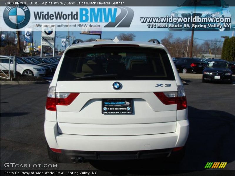 Alpine White / Sand Beige/Black Nevada Leather 2008 BMW X3 3.0si