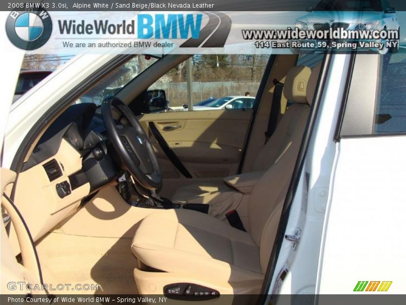 Alpine White / Sand Beige/Black Nevada Leather 2008 BMW X3 3.0si