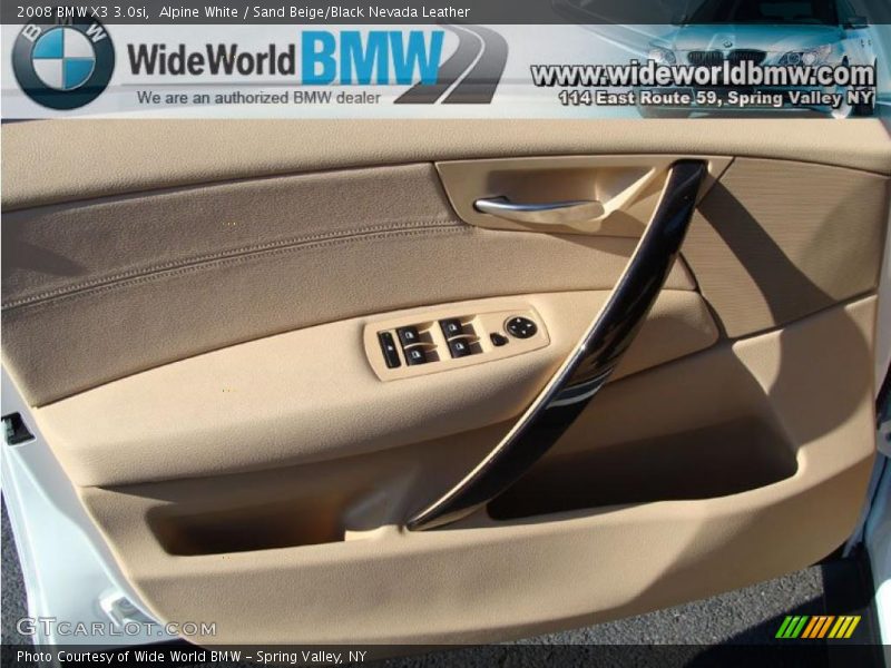 Alpine White / Sand Beige/Black Nevada Leather 2008 BMW X3 3.0si