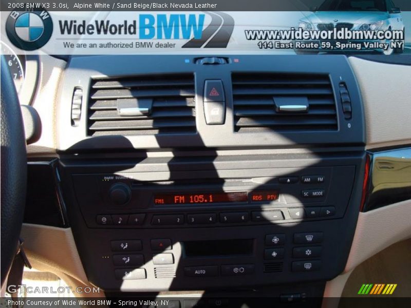 Alpine White / Sand Beige/Black Nevada Leather 2008 BMW X3 3.0si