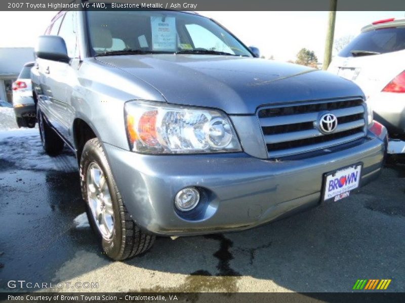 Bluestone Metallic / Ash Gray 2007 Toyota Highlander V6 4WD