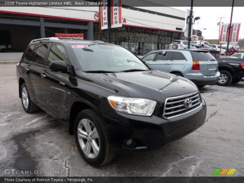 Black / Sand Beige 2008 Toyota Highlander Limited 4WD