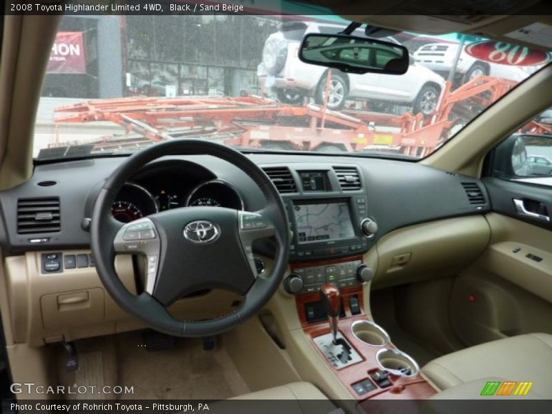 Black / Sand Beige 2008 Toyota Highlander Limited 4WD