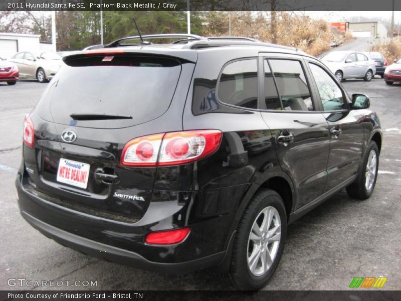 Phantom Black Metallic / Gray 2011 Hyundai Santa Fe SE