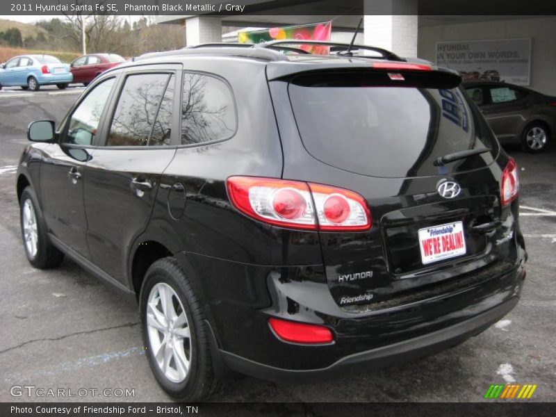 Phantom Black Metallic / Gray 2011 Hyundai Santa Fe SE