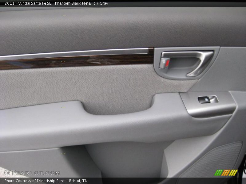 Phantom Black Metallic / Gray 2011 Hyundai Santa Fe SE