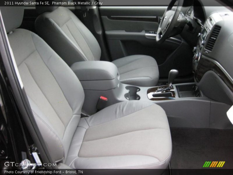 Phantom Black Metallic / Gray 2011 Hyundai Santa Fe SE