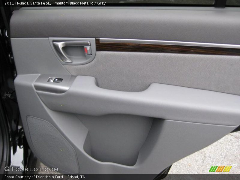 Phantom Black Metallic / Gray 2011 Hyundai Santa Fe SE