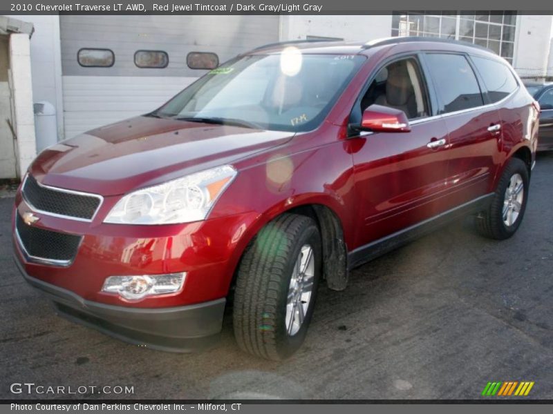 Red Jewel Tintcoat / Dark Gray/Light Gray 2010 Chevrolet Traverse LT AWD