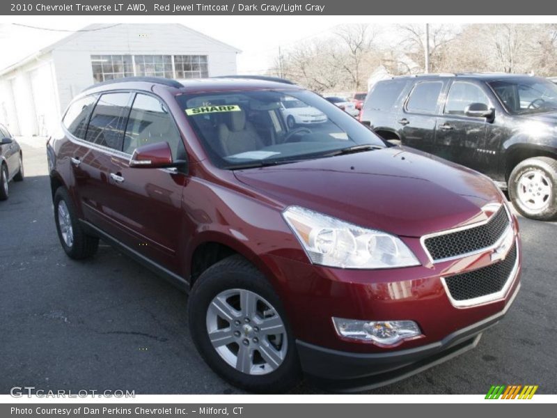 Red Jewel Tintcoat / Dark Gray/Light Gray 2010 Chevrolet Traverse LT AWD