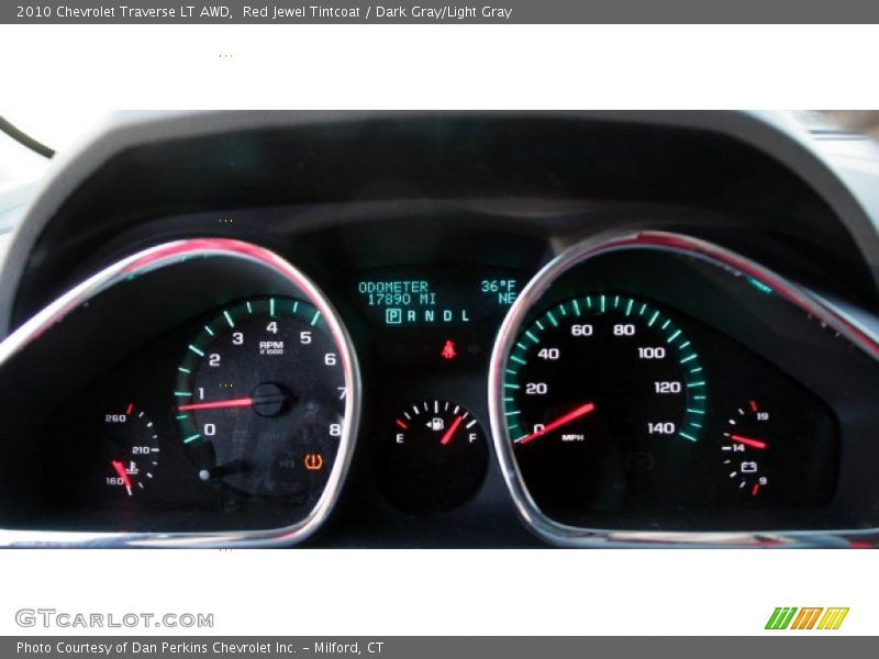Red Jewel Tintcoat / Dark Gray/Light Gray 2010 Chevrolet Traverse LT AWD