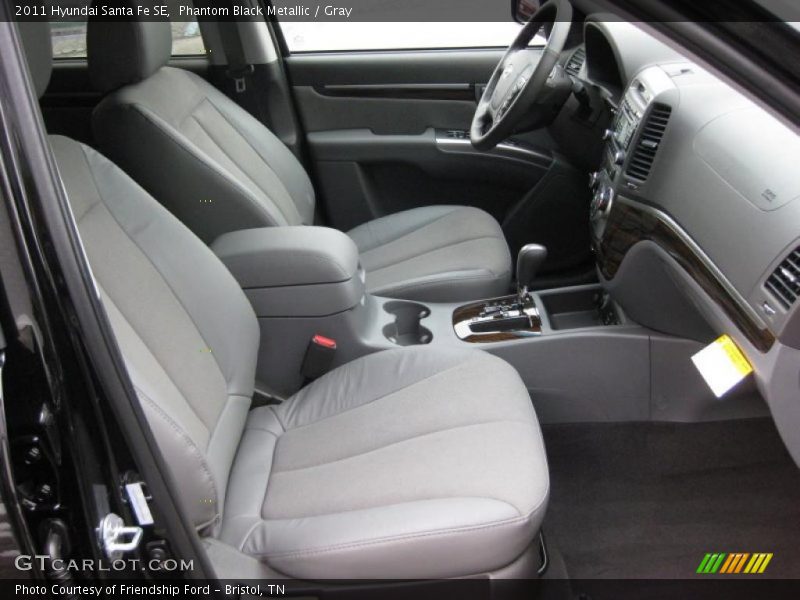 Phantom Black Metallic / Gray 2011 Hyundai Santa Fe SE