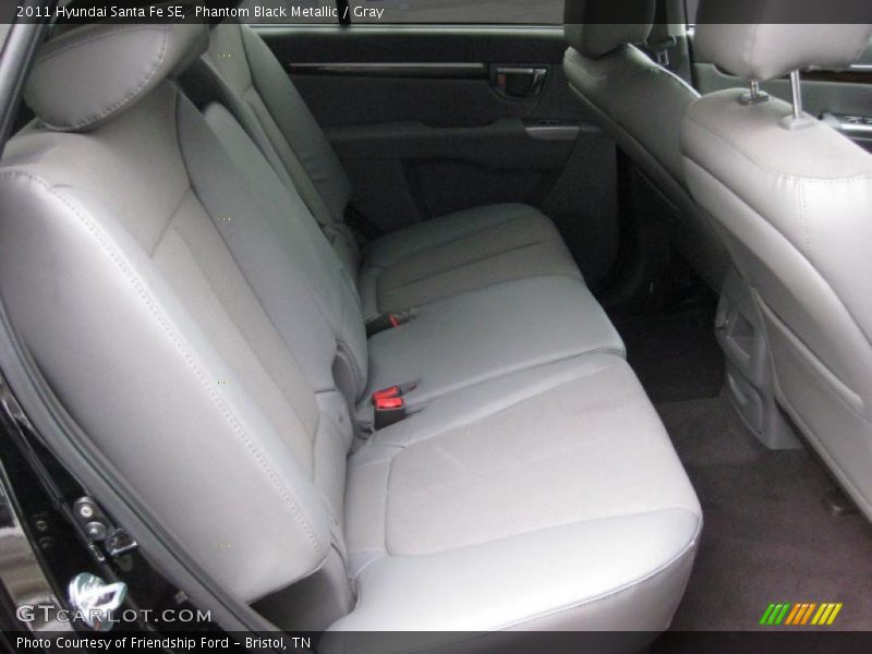 Phantom Black Metallic / Gray 2011 Hyundai Santa Fe SE