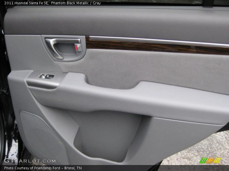 Phantom Black Metallic / Gray 2011 Hyundai Santa Fe SE