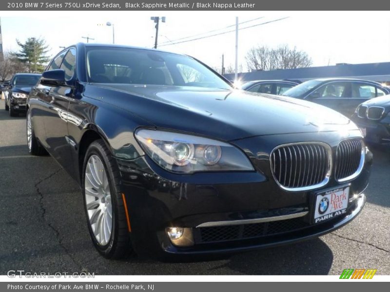 Black Sapphire Metallic / Black Nappa Leather 2010 BMW 7 Series 750Li xDrive Sedan