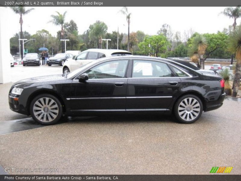 Brilliant Black / Sand Beige 2007 Audi A8 L 4.2 quattro