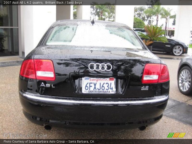 Brilliant Black / Sand Beige 2007 Audi A8 L 4.2 quattro