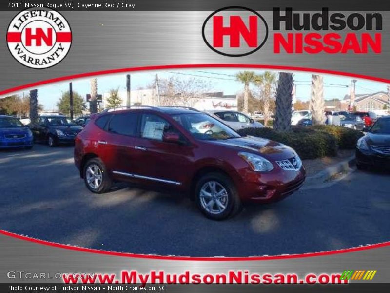 Cayenne Red / Gray 2011 Nissan Rogue SV