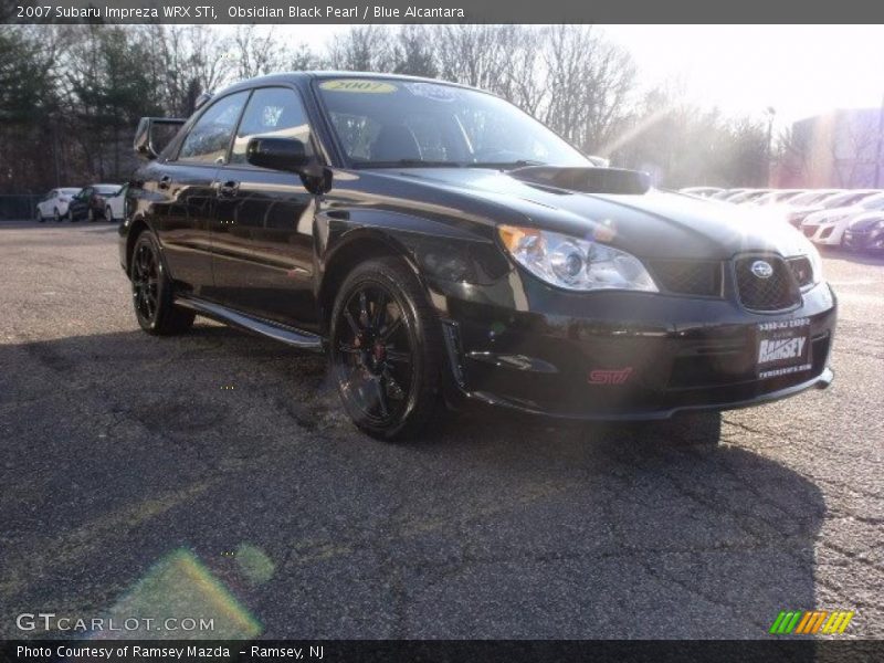 Obsidian Black Pearl / Blue Alcantara 2007 Subaru Impreza WRX STi