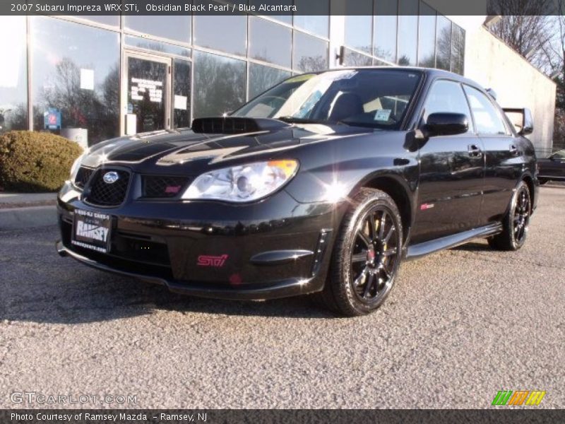 Obsidian Black Pearl / Blue Alcantara 2007 Subaru Impreza WRX STi