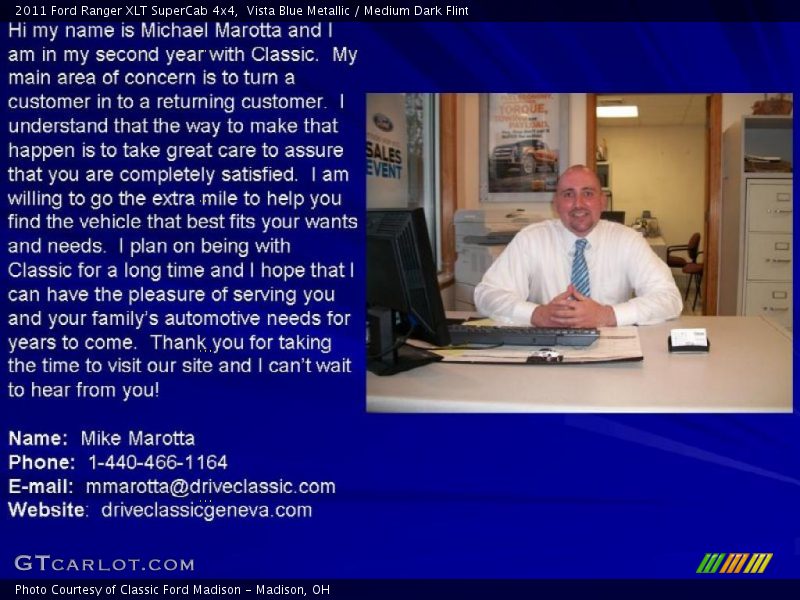 Vista Blue Metallic / Medium Dark Flint 2011 Ford Ranger XLT SuperCab 4x4