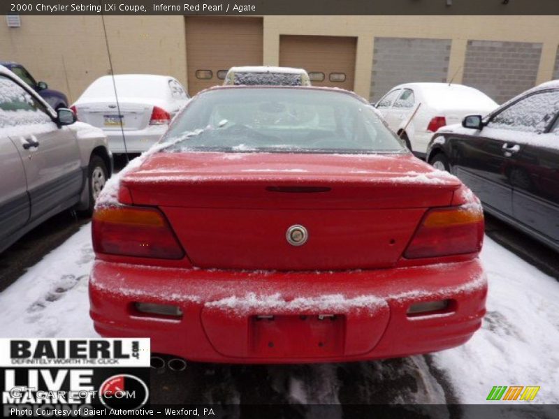 Inferno Red Pearl / Agate 2000 Chrysler Sebring LXi Coupe