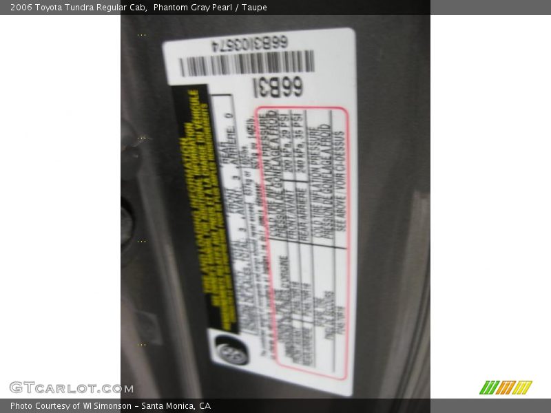 Phantom Gray Pearl / Taupe 2006 Toyota Tundra Regular Cab