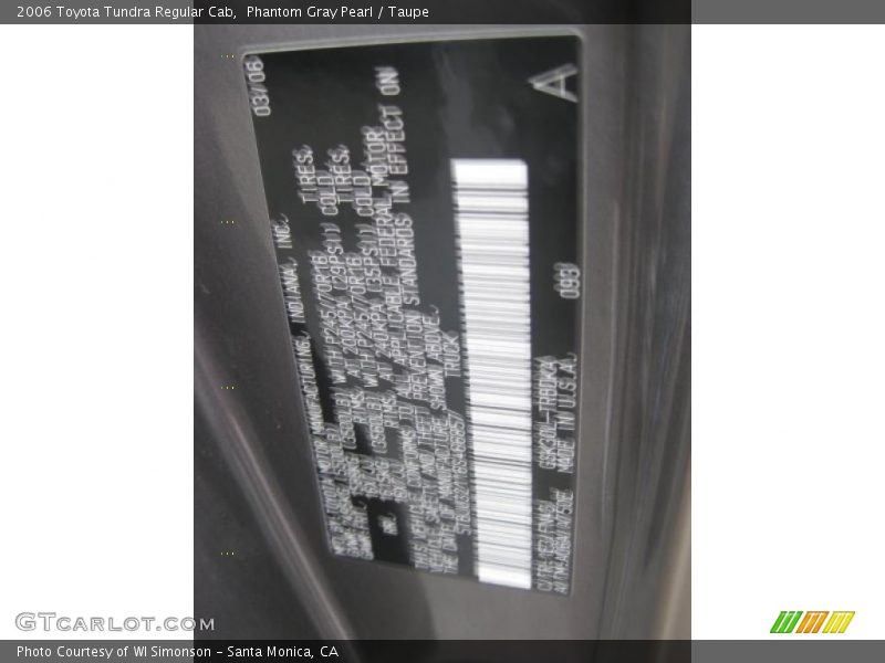 Phantom Gray Pearl / Taupe 2006 Toyota Tundra Regular Cab