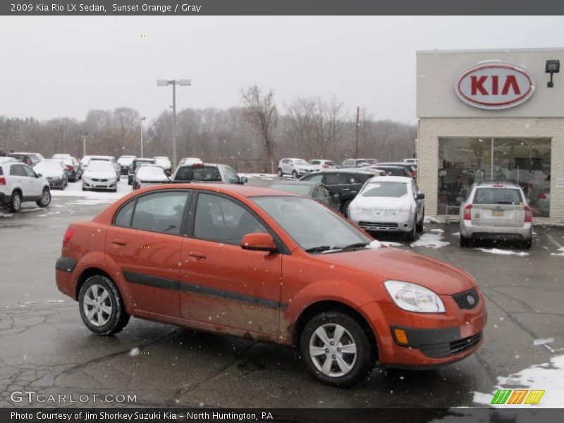 Sunset Orange / Gray 2009 Kia Rio LX Sedan