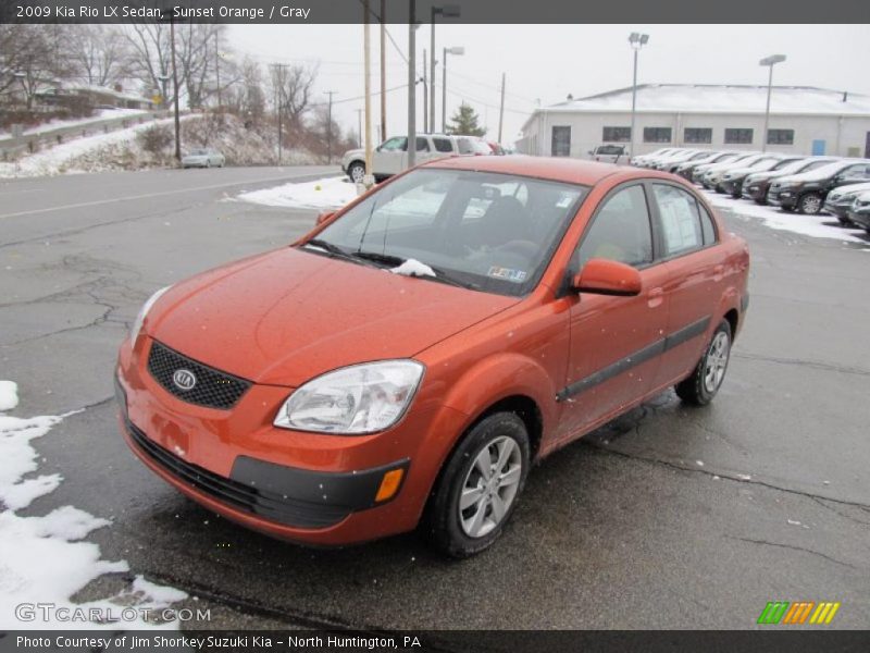 Sunset Orange / Gray 2009 Kia Rio LX Sedan