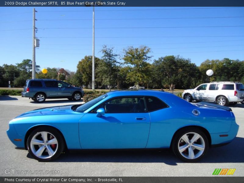 B5 Blue Pearl Coat / Dark Slate Gray 2009 Dodge Challenger SRT8