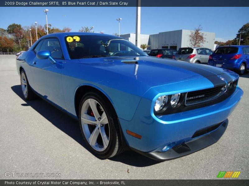 B5 Blue Pearl Coat / Dark Slate Gray 2009 Dodge Challenger SRT8