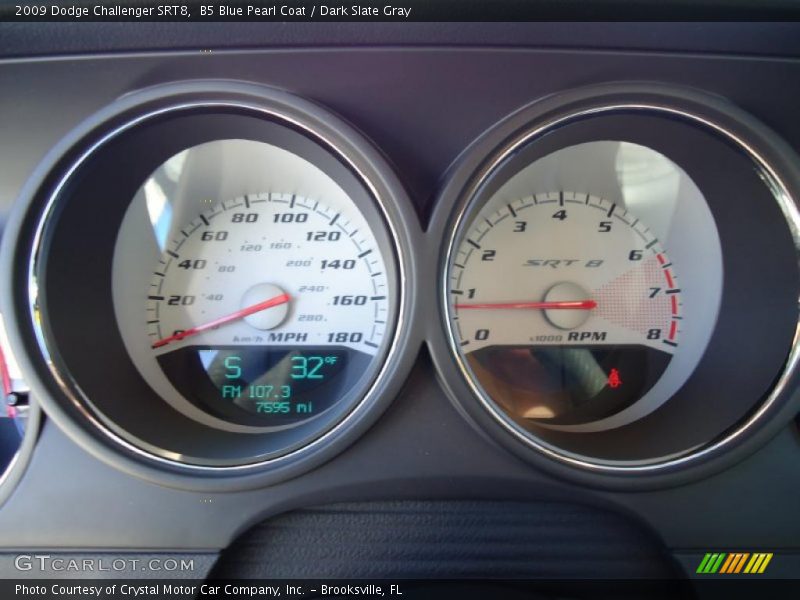 B5 Blue Pearl Coat / Dark Slate Gray 2009 Dodge Challenger SRT8