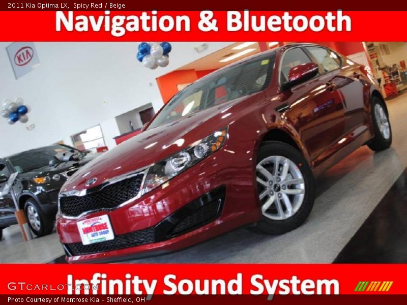Spicy Red / Beige 2011 Kia Optima LX