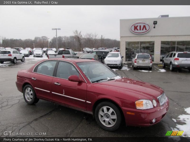 Ruby Red / Gray 2003 Kia Optima LX