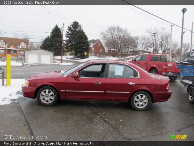 Ruby Red / Gray 2003 Kia Optima LX