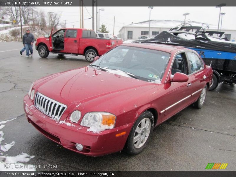 Ruby Red / Gray 2003 Kia Optima LX