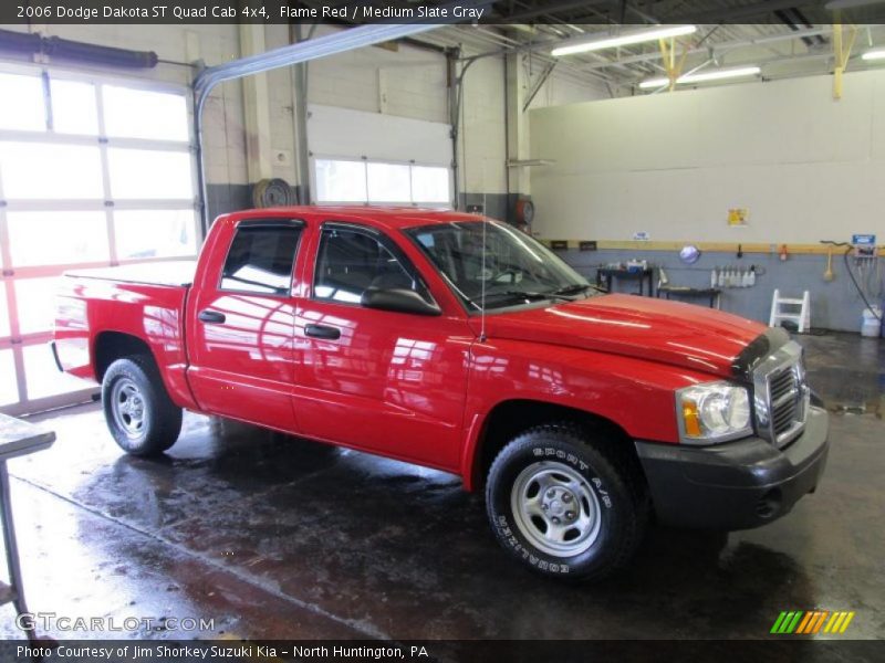 Flame Red / Medium Slate Gray 2006 Dodge Dakota ST Quad Cab 4x4