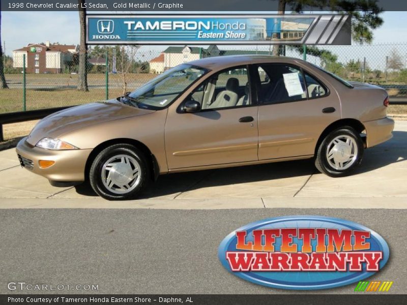 Gold Metallic / Graphite 1998 Chevrolet Cavalier LS Sedan