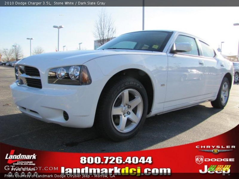 Stone White / Dark Slate Gray 2010 Dodge Charger 3.5L