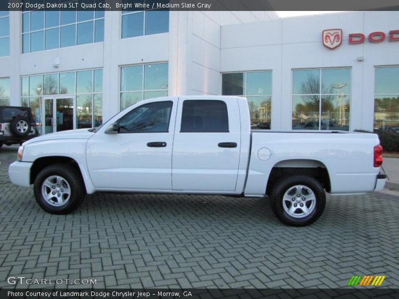 Bright White / Medium Slate Gray 2007 Dodge Dakota SLT Quad Cab