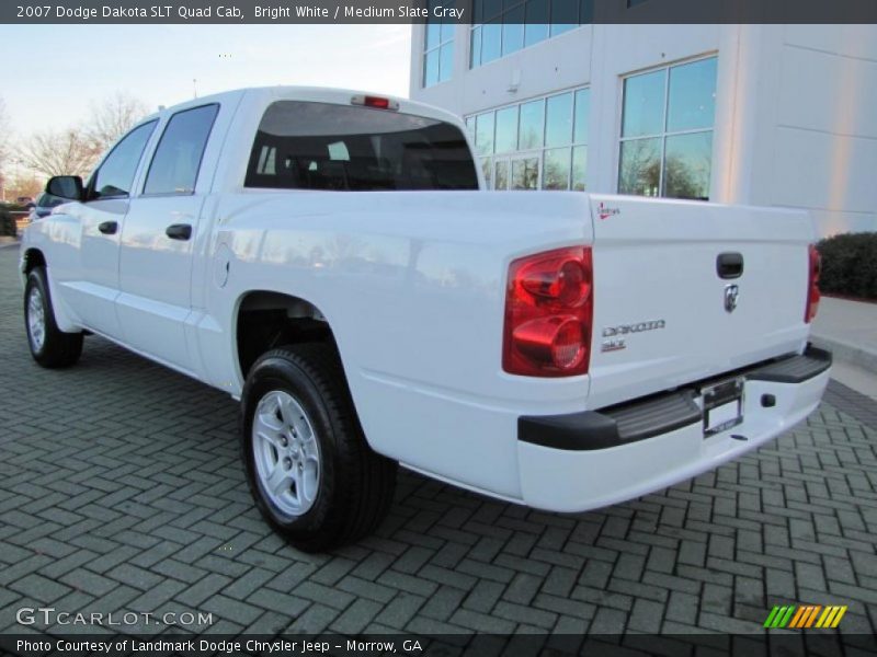 Bright White / Medium Slate Gray 2007 Dodge Dakota SLT Quad Cab