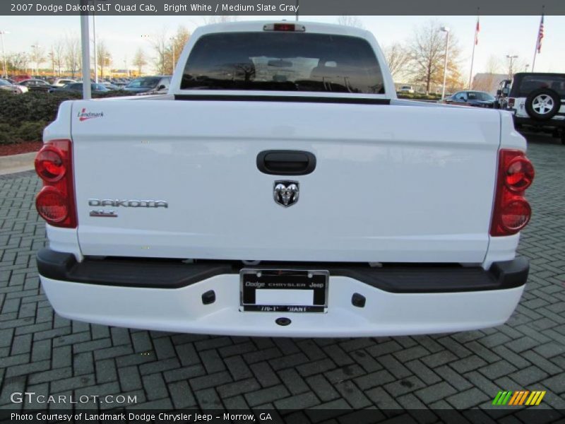 Bright White / Medium Slate Gray 2007 Dodge Dakota SLT Quad Cab