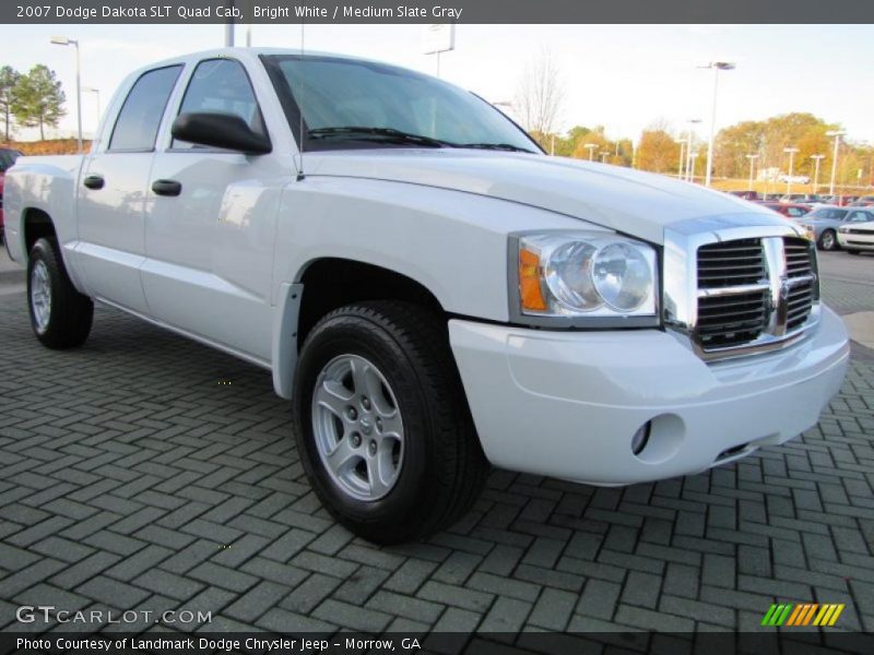 Bright White / Medium Slate Gray 2007 Dodge Dakota SLT Quad Cab