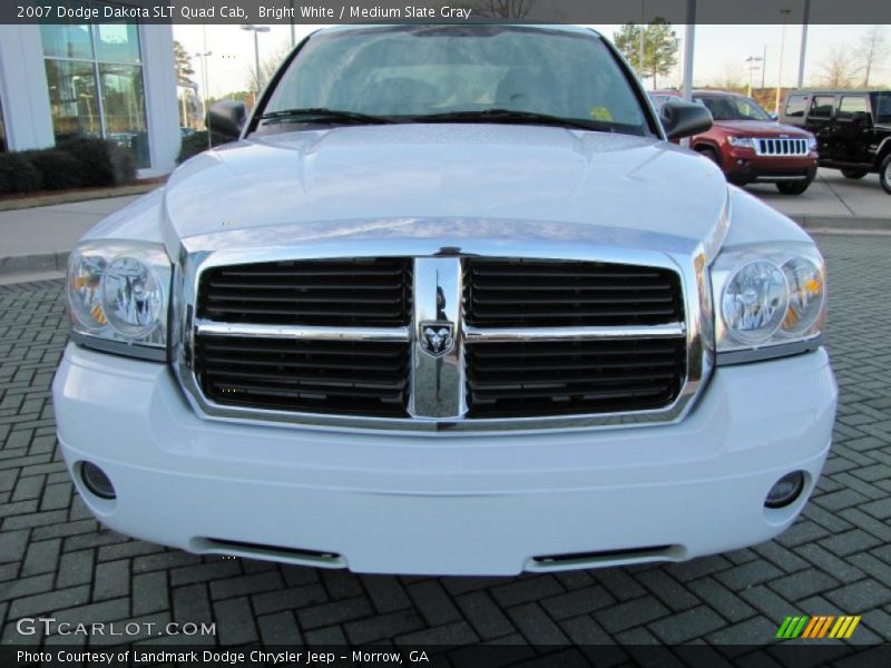 Bright White / Medium Slate Gray 2007 Dodge Dakota SLT Quad Cab