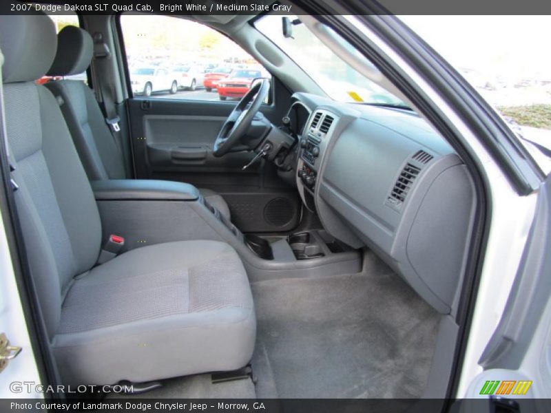 Bright White / Medium Slate Gray 2007 Dodge Dakota SLT Quad Cab