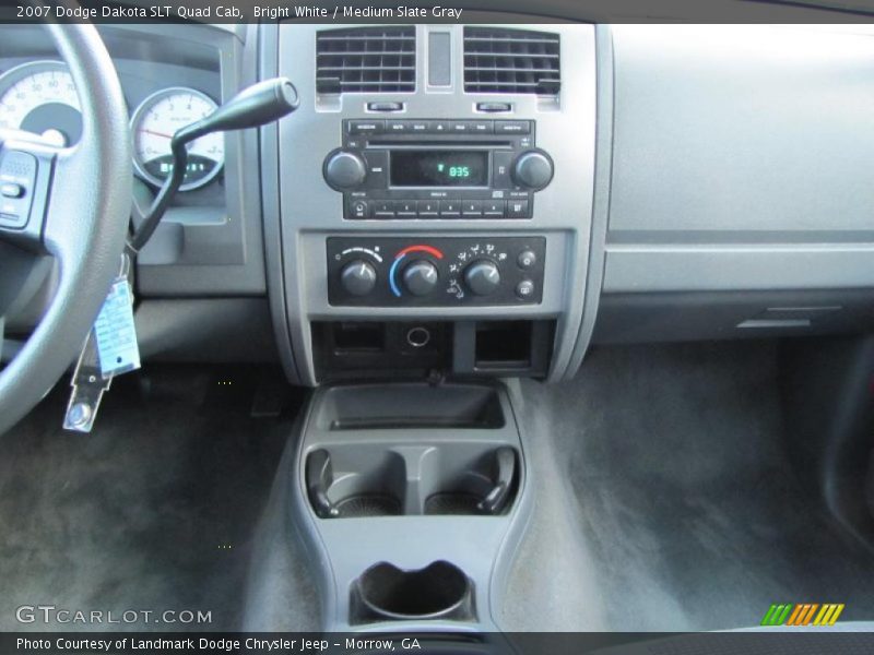 Bright White / Medium Slate Gray 2007 Dodge Dakota SLT Quad Cab